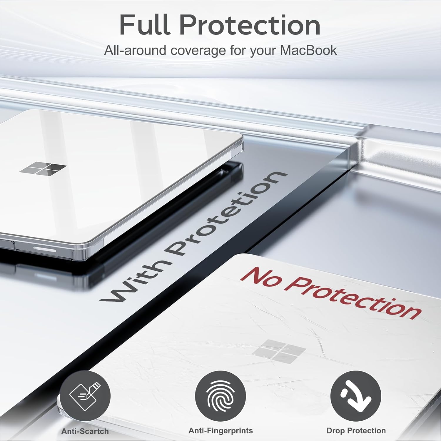 B BELK Case for Microsoft Surface Laptop 15 inch Touchscreen Copilot+ PC 2024 (7th Edition) Model: 2037, Plastic Hard Shell Case + Keyboard Cover + Screen Protector for 15'' Microsoft Surface, Clear - Image 4