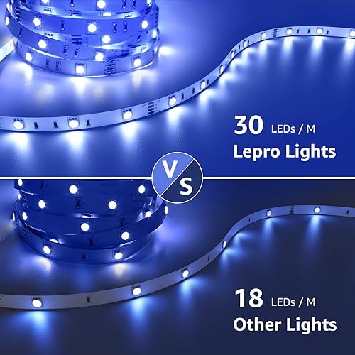 Miniatura 3 de LE - Tira de luces LED, decoraciones de Navidad, tiras inteligentes RGB WiFi de 32.8 pies, cuerda de luz LED SMD 5050, control remoto y aplicación,