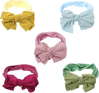 Hohopeti 5 Pçs Faixa De Cabelo Azul Laços De Cabelo Elásticos Para Meninas Faixa De Cabeça De Bebê Envoltórios De Cabeça De Bebê Laços De Cabelo De Bebê Menina Para Acessórios De Cabelo