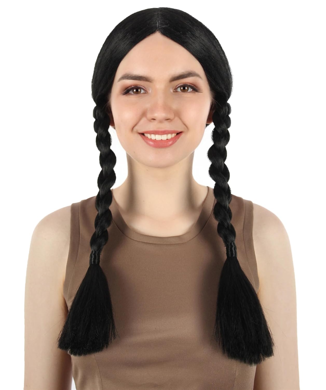 Adult Women's Braided Gothic Black Movie Cosplay Wig, Perfect for Halloween, Flame-retardant Synthetic Fiber
