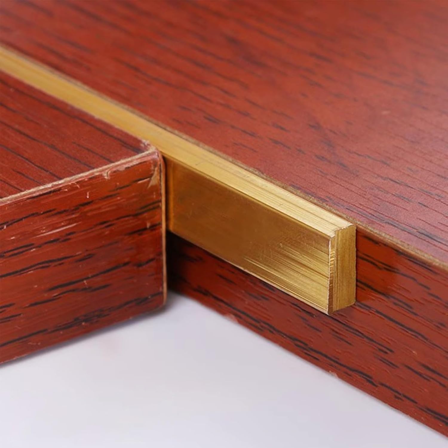 Solid Brass Threshold Transition Strip - Durable Floor Seam Cover for Wood to Tile, Cuttable 1M,(3mmx5mm)