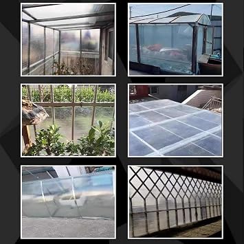 Corrugated Bitumen Roof Sheet 2mm Roofing Sheets,Building Roofing Material,Greenhouse Sheets,Easy to Cut Rain Awnin,Clear Daylighting Panels,Garage Roofing Covers,3/5/7/8/10/12/14/17 Pcs(5 Pcs,0.9x1.5