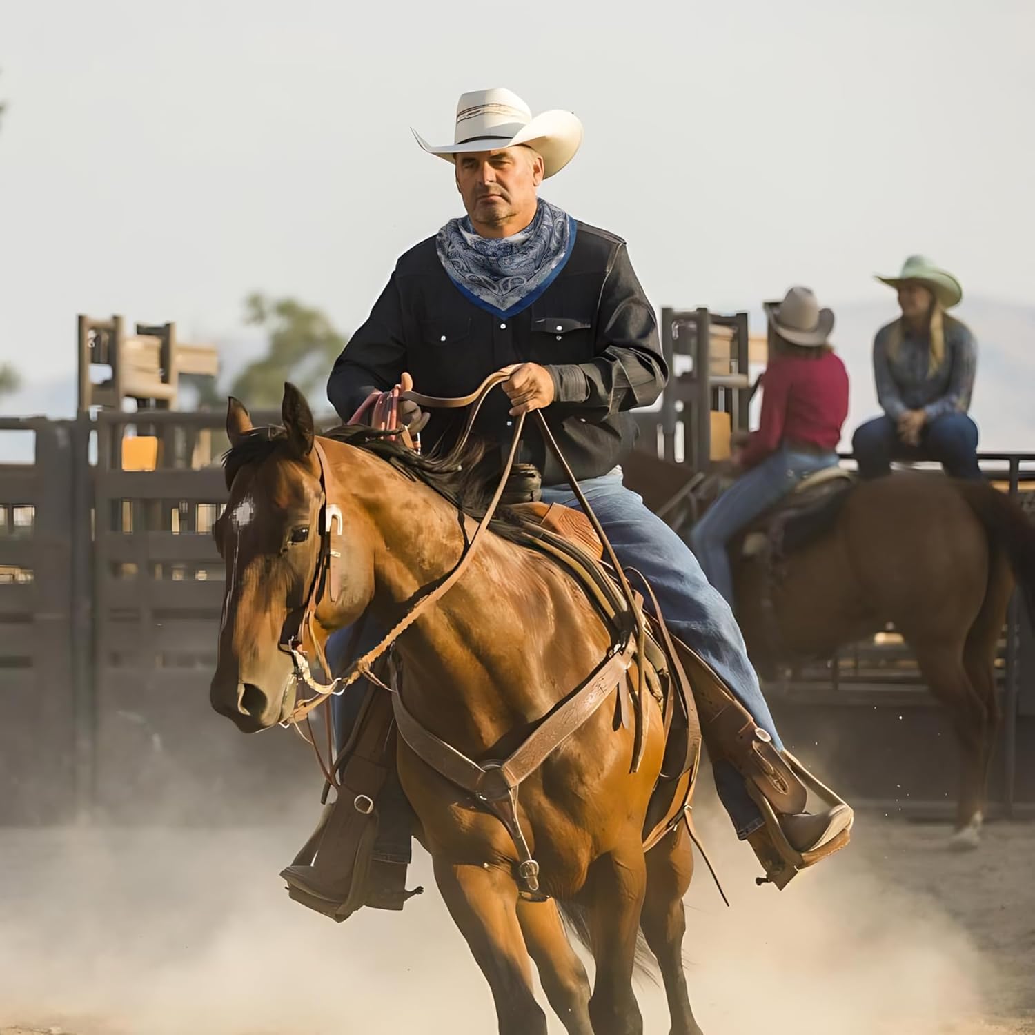 27.5 Inches Square Silk Feeling Neck Scarf for Men Necktie Silk Bandanas Pocket Square Cowboy Scarves - Image 2