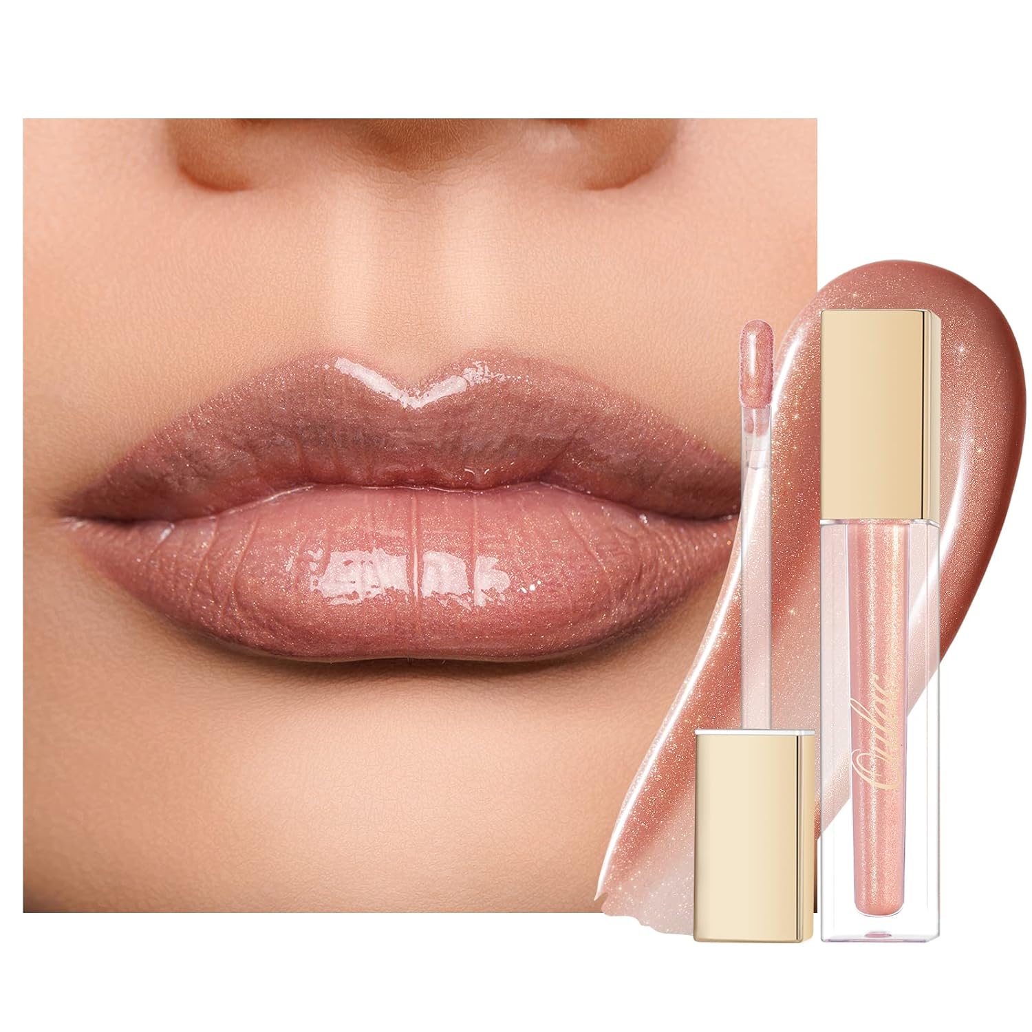 Oulac Nude Lip Gloss High Shine Liquid Lipstick Glossy