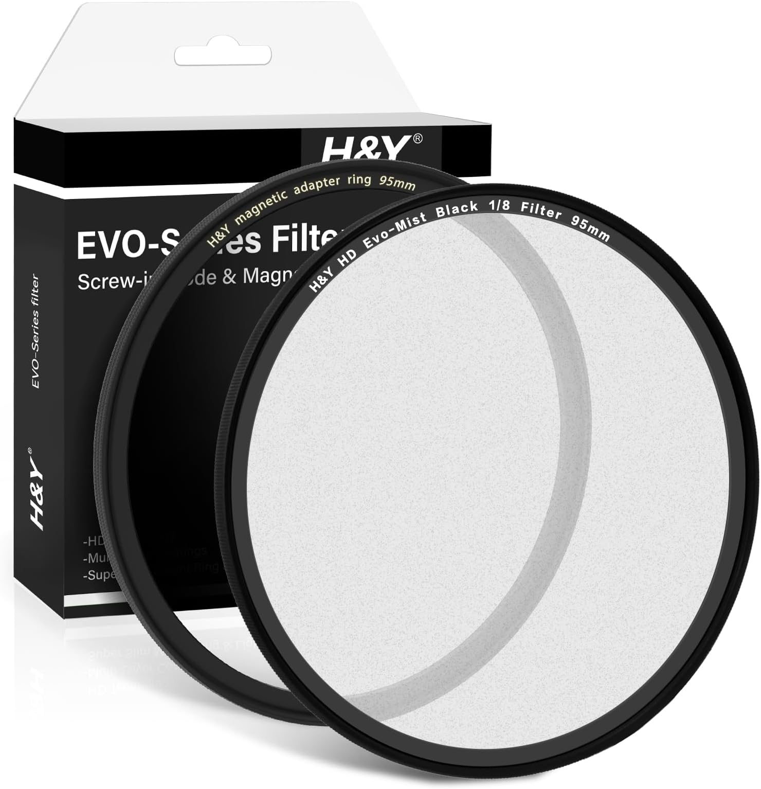 H&Y EVO 95mm Black Mist Filter 1/8, Magnetic & Screw-in Black Diffusion Lens Filter Cinematic Effect with 22-Layer Nano Coated German Optical Glass for Video, Vlog & Portrait Photography