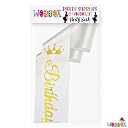 WOBBOX Birthday Satin Sash For Birthaday Decoration Theme Party Decoration, Sash (White & Golden Crown Birthday Girl) gallery image