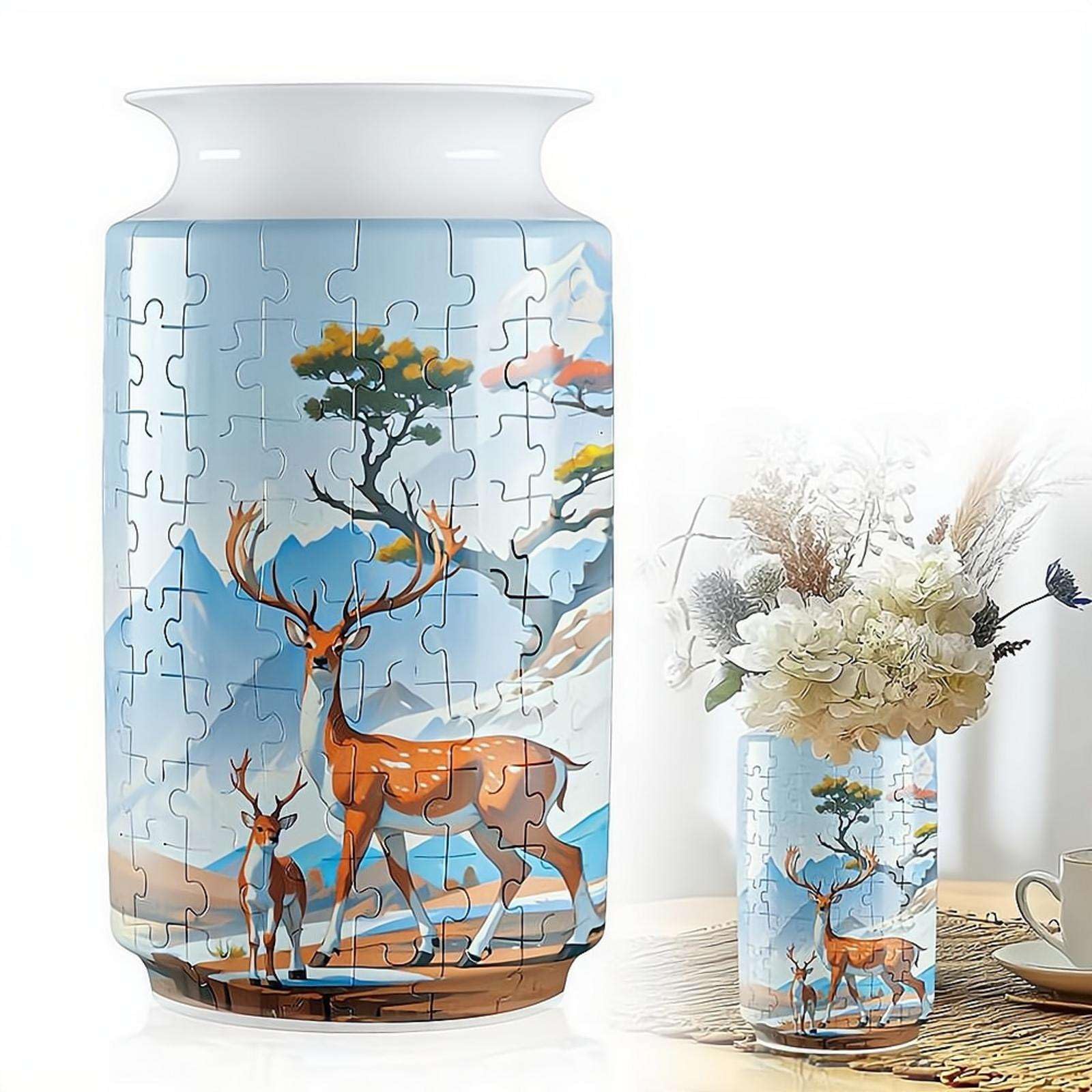 3D Puzzles Vase for Adults, 162 Curved Plastic Puzzle Pieces DIY Flower Vase Craft Kit, Detachable Puzzle Vase Birthday Gifts for Flower Arrangements and Home Decor