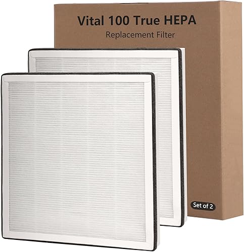 Paquete de 2 filtros de repuesto Vital 100 True HEPA compatibles con el purificador de aire LEVOIT Vital 100, H13 True HEPA y juego de filtros de
