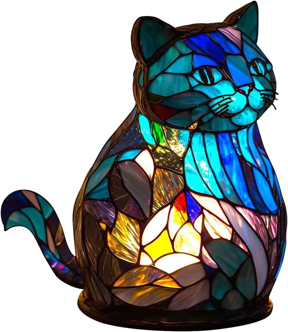 Vintage Animal Table Lamp Tiffanies Style Stained Glass Lamp