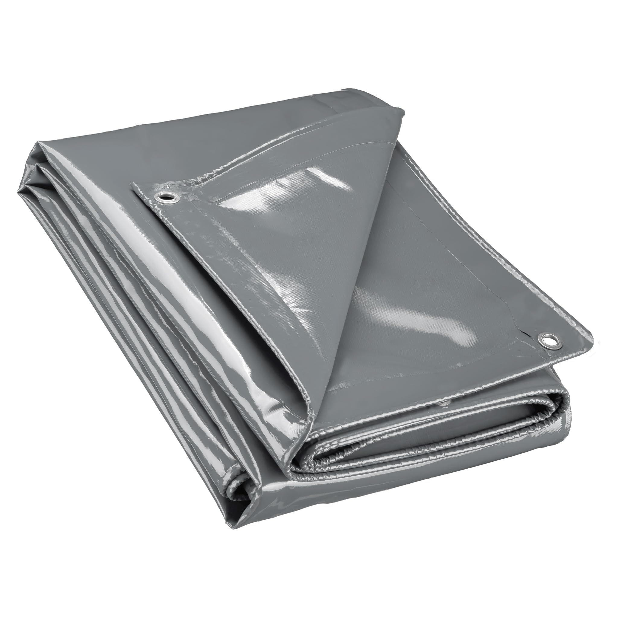 Wiltec Bâche de Camion 2 x 3m Grise 650 g/​m² Polyester Revêtement PVC Œillets INOX 100cm Haute Protection Vol UV Intempéries Moisi Étanche Solide Haute Résistante Couverture Sécurité routière