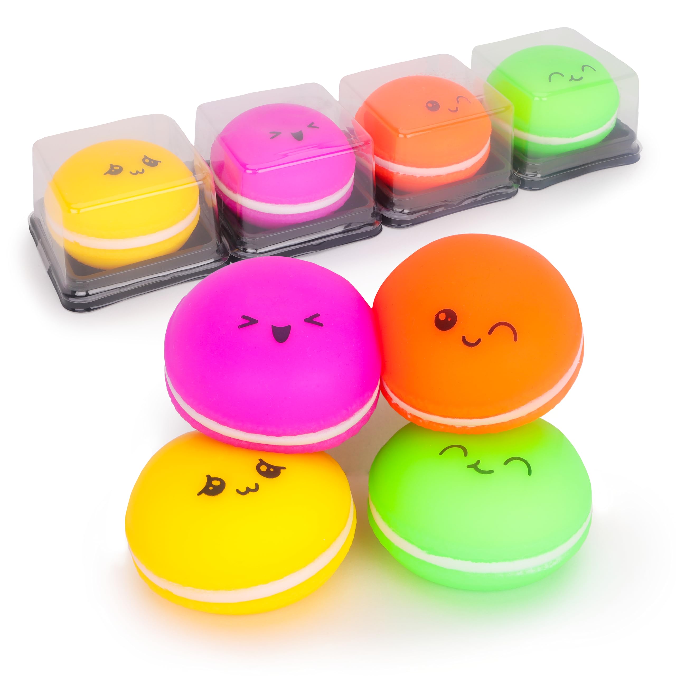 Toyland® Cute Neon Squishy Macaron Sensory Fidget Toy - 1 Chosen At Random - Squeeze Toys for Kids - Ages 3+