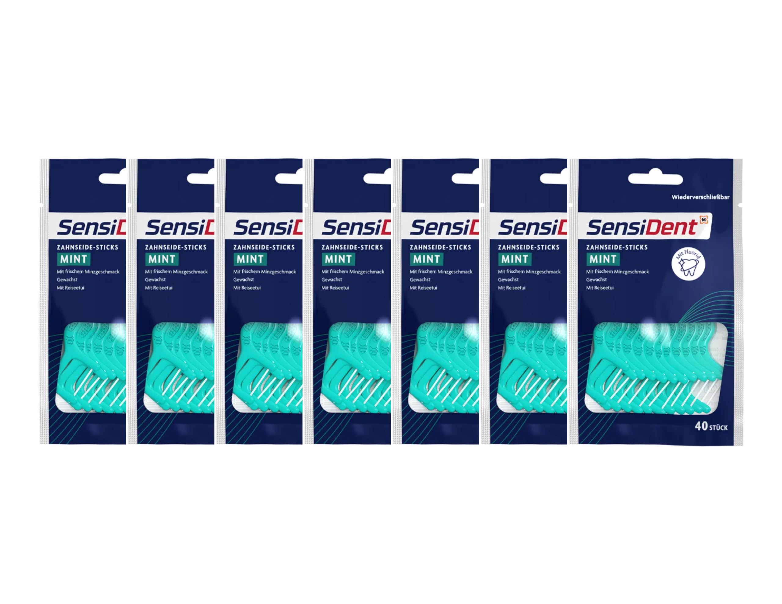 7x SensiDent Sticks Zahnseide Mint