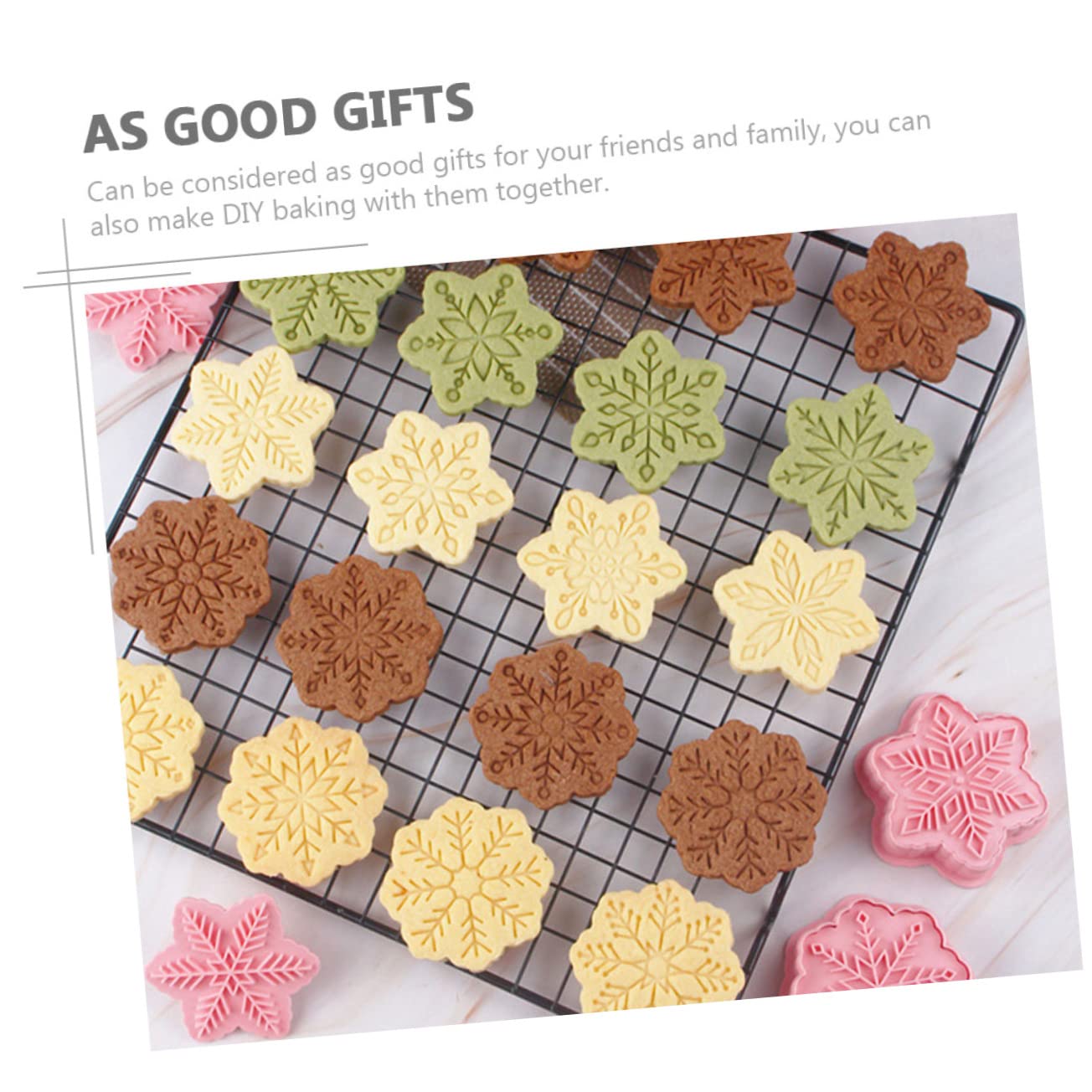 ABOOFAN 54stücke Teiliges Weihnachts Plätzchen Ausstecherset Silikonformen Für Kekse Schneeflocken Weihnachtsmotive Für Festliche Backprojekte Und