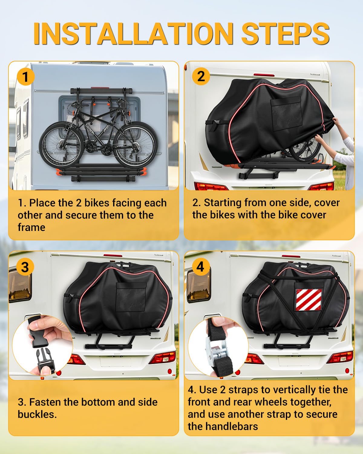600D Serie Funda para 3 bicicletas Autocaravanas