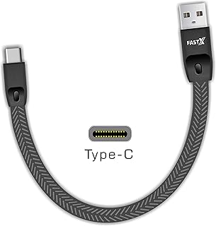 FASTX 2.1A Type-C to USB Soft Rubberized TPE Cable for Type C Devices (Black)