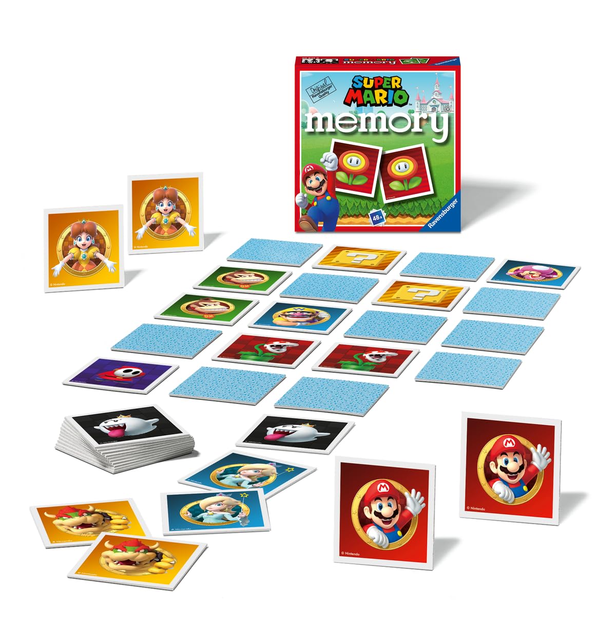Ravensburger - Super Mario Mini Memory | Gioco Bambino 3 Anni | Memory Gioco per Bambino | 48 Carte Di Supermario | Regalo Bambino 3 Anni o Piu | Mario Bros | 2-6 Giocatori