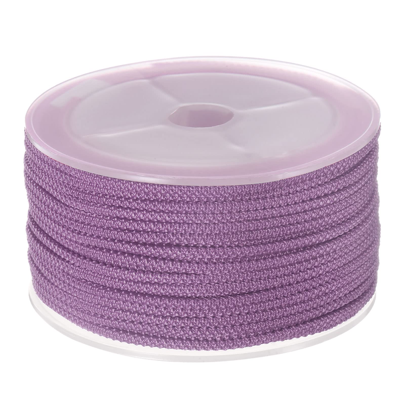 sourcing map Nylon Beading Thread Cord 2mm Extra-Strong Braided Nylon String for Necklace Bracelets Jewelry Making Crafting 15M/49 Feet, Orchid