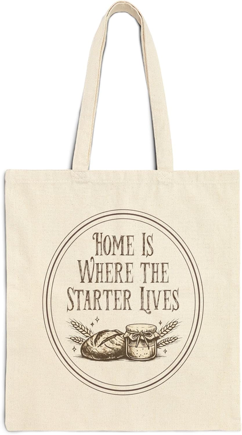 Sourdough adult tote bag gift for women and men, Funny Baker canvas handbag, Farmhouse style sourdough shopping bag