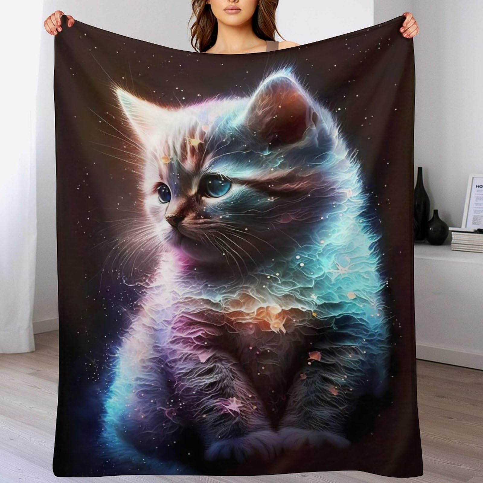 Manta de gato para cama contra el pelo, manta gruesa protectora