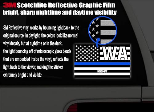 Miniatura 3 de Kent WA Washington King County - Bandera de Estados Unidos sigilosa de línea azul del condado de Washington King, banderas de honrar a los oficiales