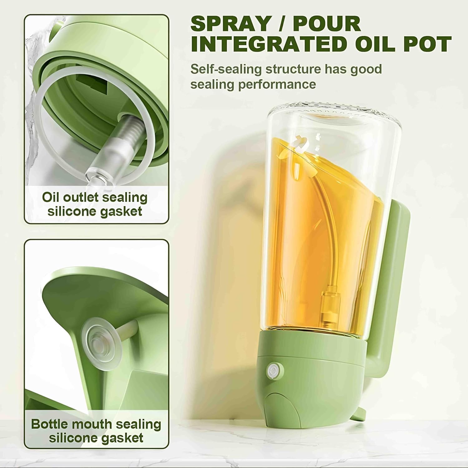DUKAAN Oil Spray Bottle for Cooking, Premium Glass 2 in 1 Oil Dispenser for Kitchen, Food Grade Oil Sprayer Containers with Nozzle, Oil Bottle for Air Fryer, Roasting and Frying 500 ML (Multicolour)
