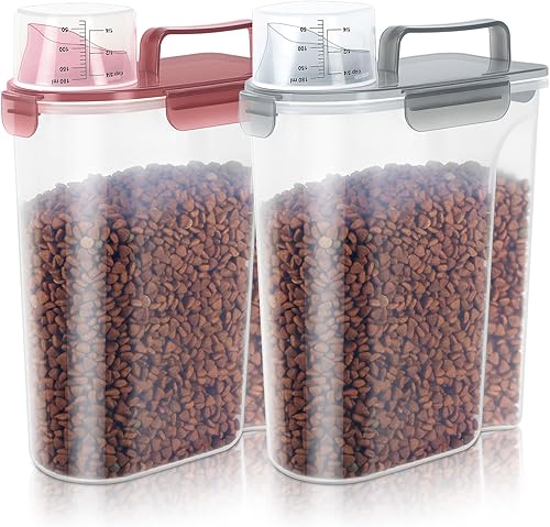 Miniatura 26 de Contenedor de almacenamiento de alimentos para perros y gatos de 5 a 7 libras con boquilla grande mejorada, sin BPA, 4 sellos a presión, recipientes