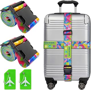 Luggage Straps, Travel Strap，Luggage Straps for suitcases TSA Approved Suitcases Travel Belt (Multi Shape Color)