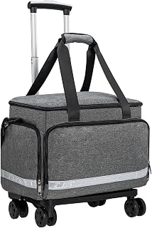 Medical Bag Rolling Roller Bag Trolley Duffel Nurses Emt Cna RN Empty for First Aid Responder Home Health Care Nursing Student Roll Duffle Bag Carry on with Wheels wheeled Work Physicians Doctor