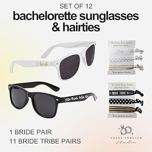 Miniatura 8 de Gafas de sol negras para despedida de soltera  Tribu de novia y dama de honor gafas de boda a granel