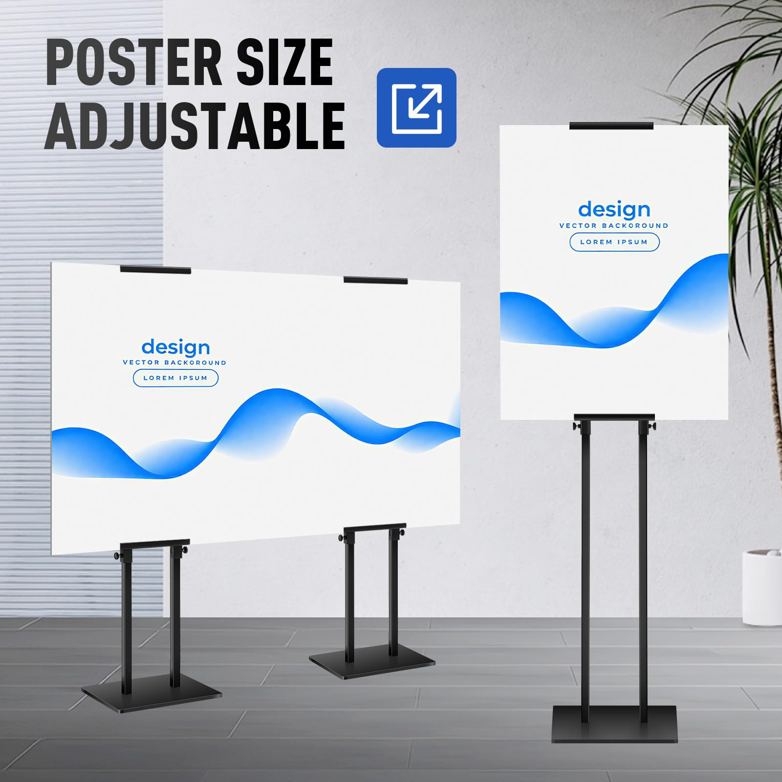 YIYO Soporte para carteles – Exhibición de suelo de doble cara de 78 pulgadas con base de metal, doble poste ajustable resistente para tableros de espuma y señalización (escuelas/tiendas/restaurantes