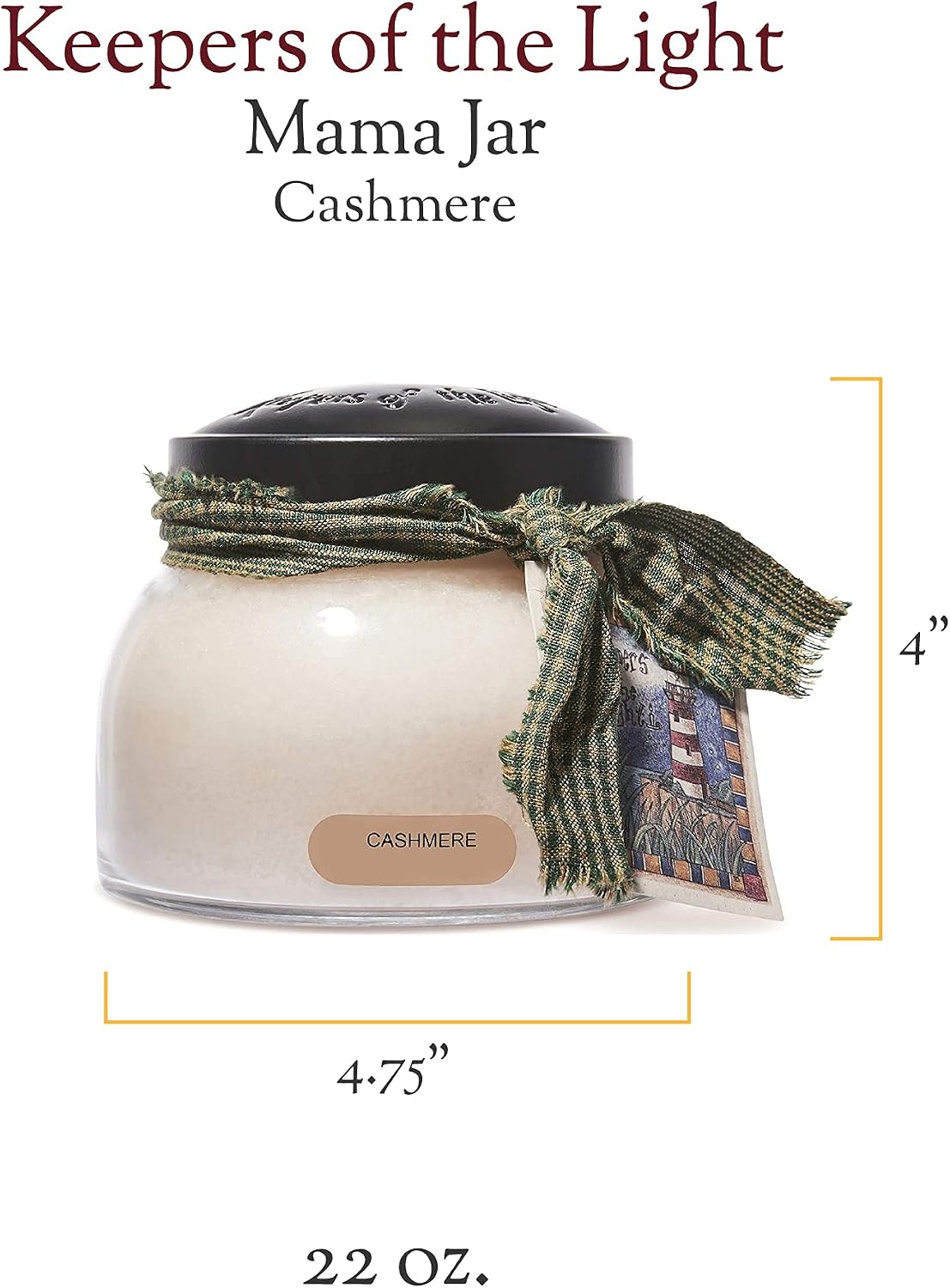 A Cheerful Giver, Cashmere, 22oz Mama Scented Candle Jar, Keepers of the Light, 125 Hours Hours of Burn Time - Image 3