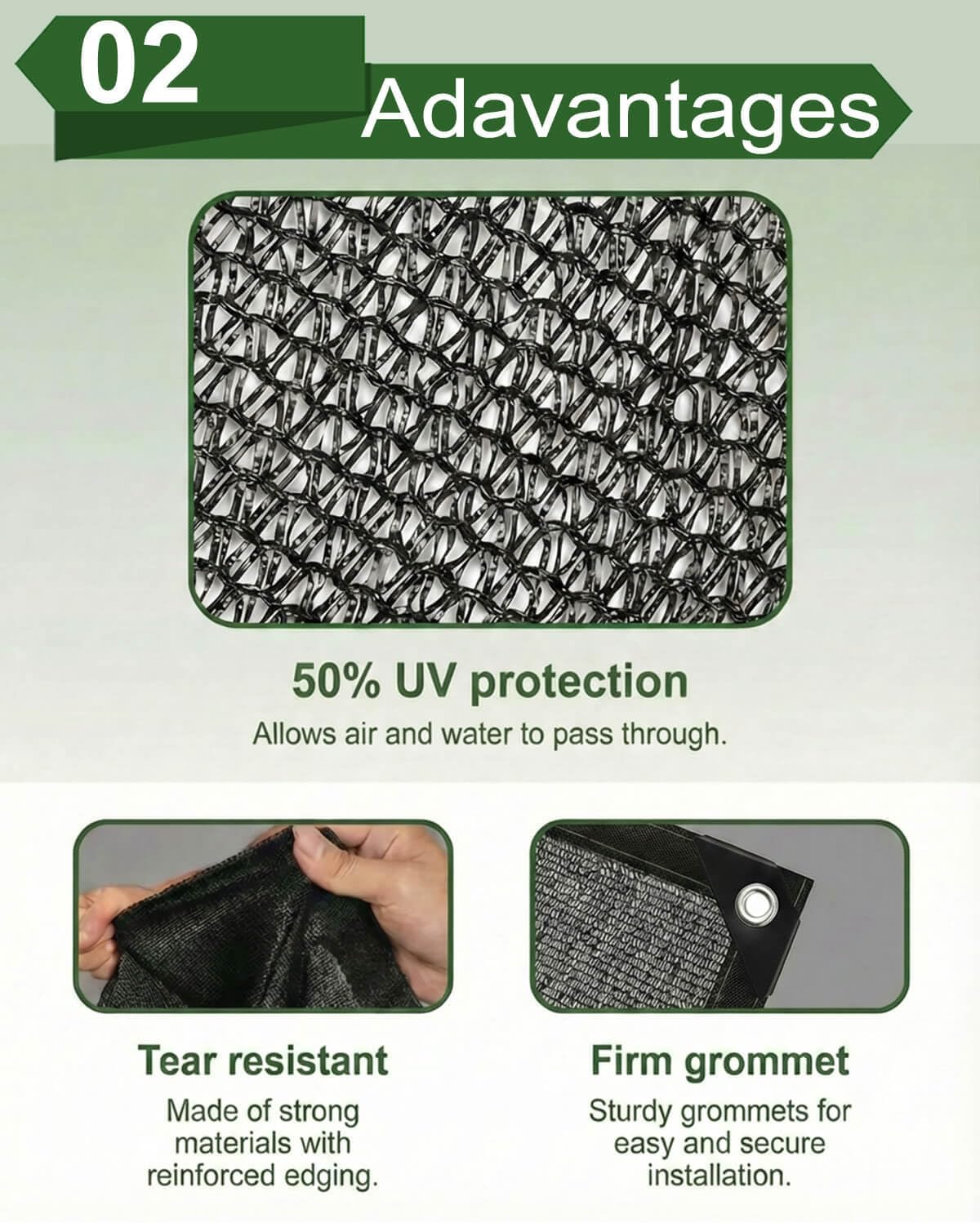 vensovo 50% Sunblock Shade Cloth Net Black Resistant - 10x16 Ft Garden Shade Mesh for Plant Cover, Greenhouse, Chicken Coop, Kennels, Tomatoes Plants