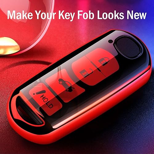 Miniatura 7 de Intermerge Funda para llavero Mazda, funda para llavero para Mazda 3 5 66 atenza 8 CX-3 5 7 9 MX-5 RX-8, funda especial suave de TPU Mazada cubierta