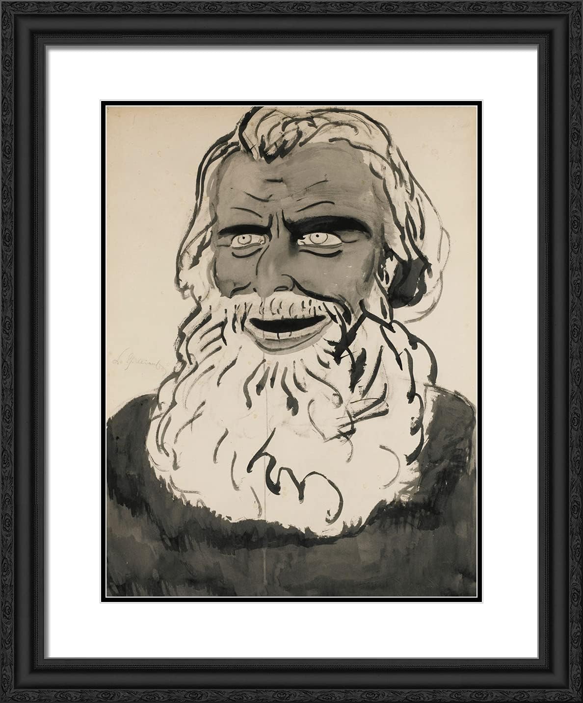 ArtDirect Spilliaert, Leon 20x24 Gold Ornate Framed Art Print with Double Matting Titled: Portrait of Karl Marx