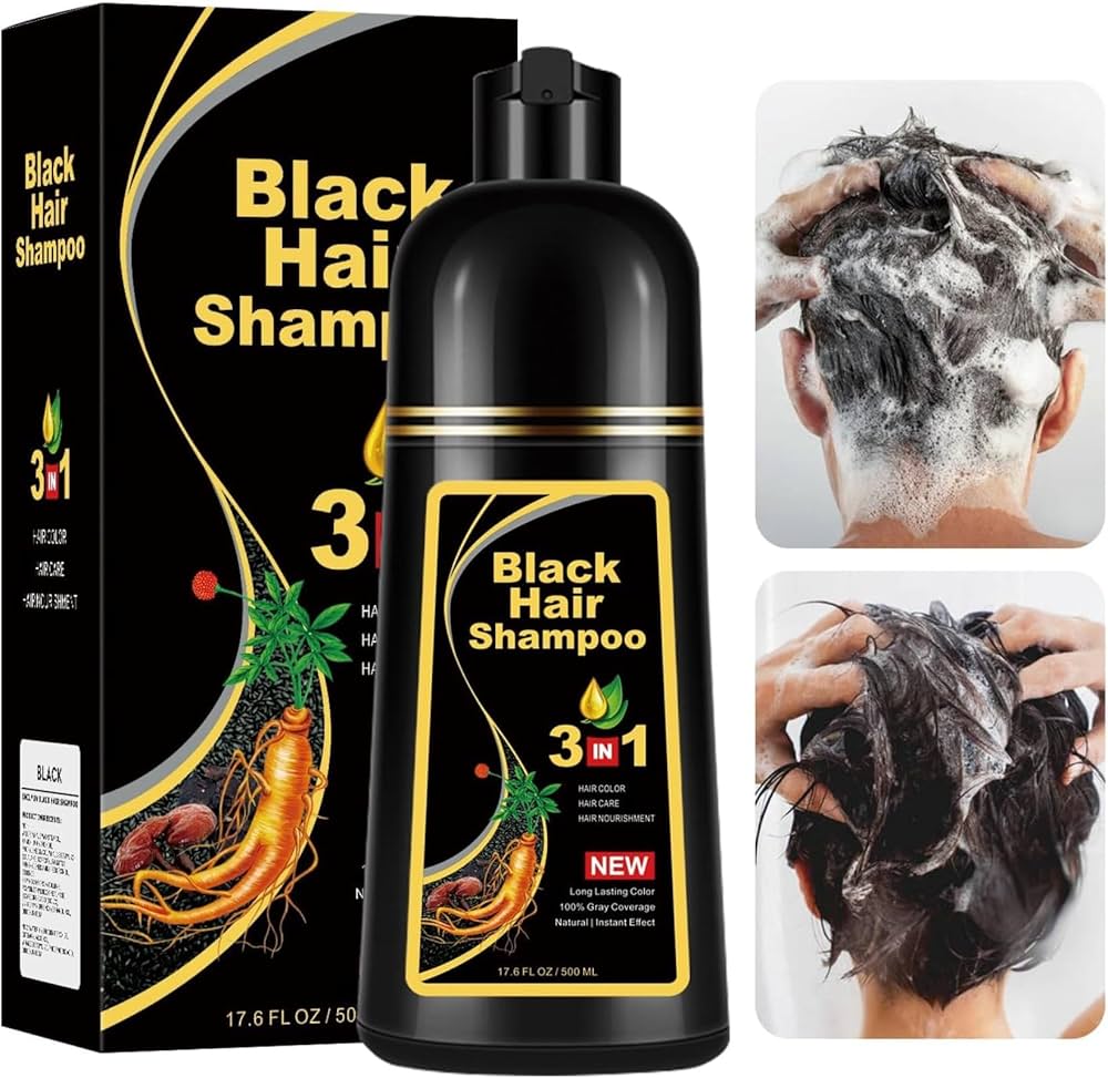 Amazon | black hair dye herbal hair dye shampoo ヘアカラー