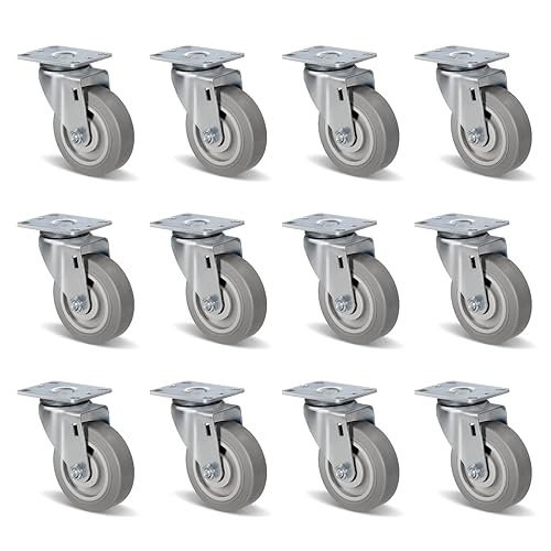 Miniatura 108 de Ruedas giratorias de 3.5 pulgadas, ruedas giratorias resistentes con freno, capacidad de carga de 1000 libras en total (2 frenos y 2 giratorios)