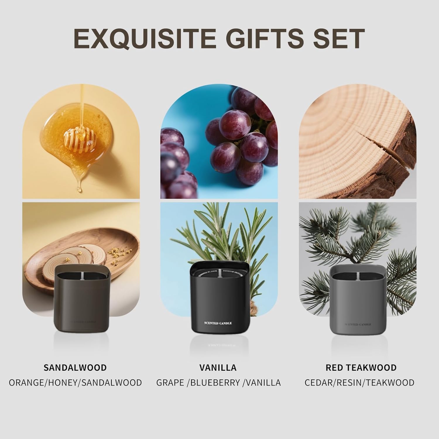 Luxury Scented Candles for Men Gift Set- 3 Pack Teakwood,Sandalwood & Vanilla Mens Candles | Essential Oil Soy Wax Candle for Office| Subtle Masculine Aromatherapy Gifts for Him, Husband, Boyfriend - Image 5