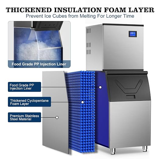 Máquina Comercial para Fabricar Hielo 550Lbs/24H Acero miniatura 4