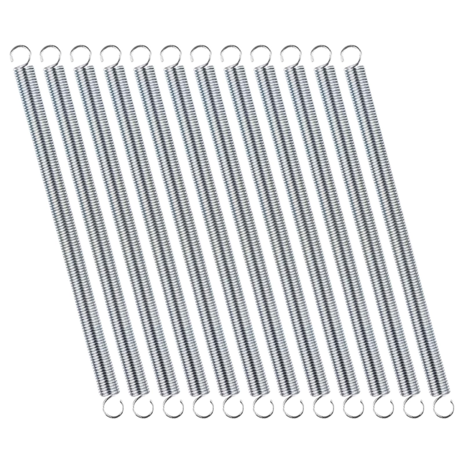 12Pcs Stainless Steel Mechanical Spring with Hook Ends Small Extension Spring for Machinery Construction Industrial