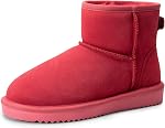 DREAM PAIRS Women's Winter Snow Boots Genuine Suede Faux Fur Lining Water Resistant Anti-Slip Warm Booties Slip On Memory Foam Comfort Ankle Boots FuzzyClassic Ⅱ