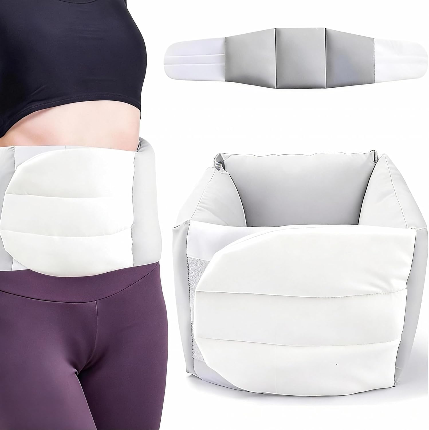 bar Support Pillow for Back Pain Relief - Ergonomic 360° Wraparound Design with Breathable Ice Silk Cotton Cover, Universal Fit for Office Chair, Car Seat & Bedvements