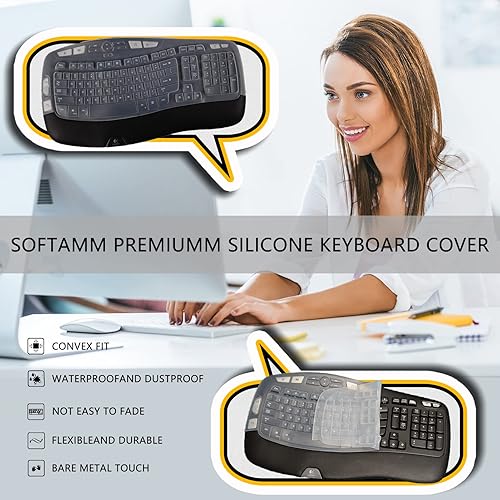 Miniatura 2 de Logitech K350 MK550 MK570 MK570 - Funda protectora de teclado de silicona ultradelgada para Logitech K350 MK550 MK570, accesorios de protección de