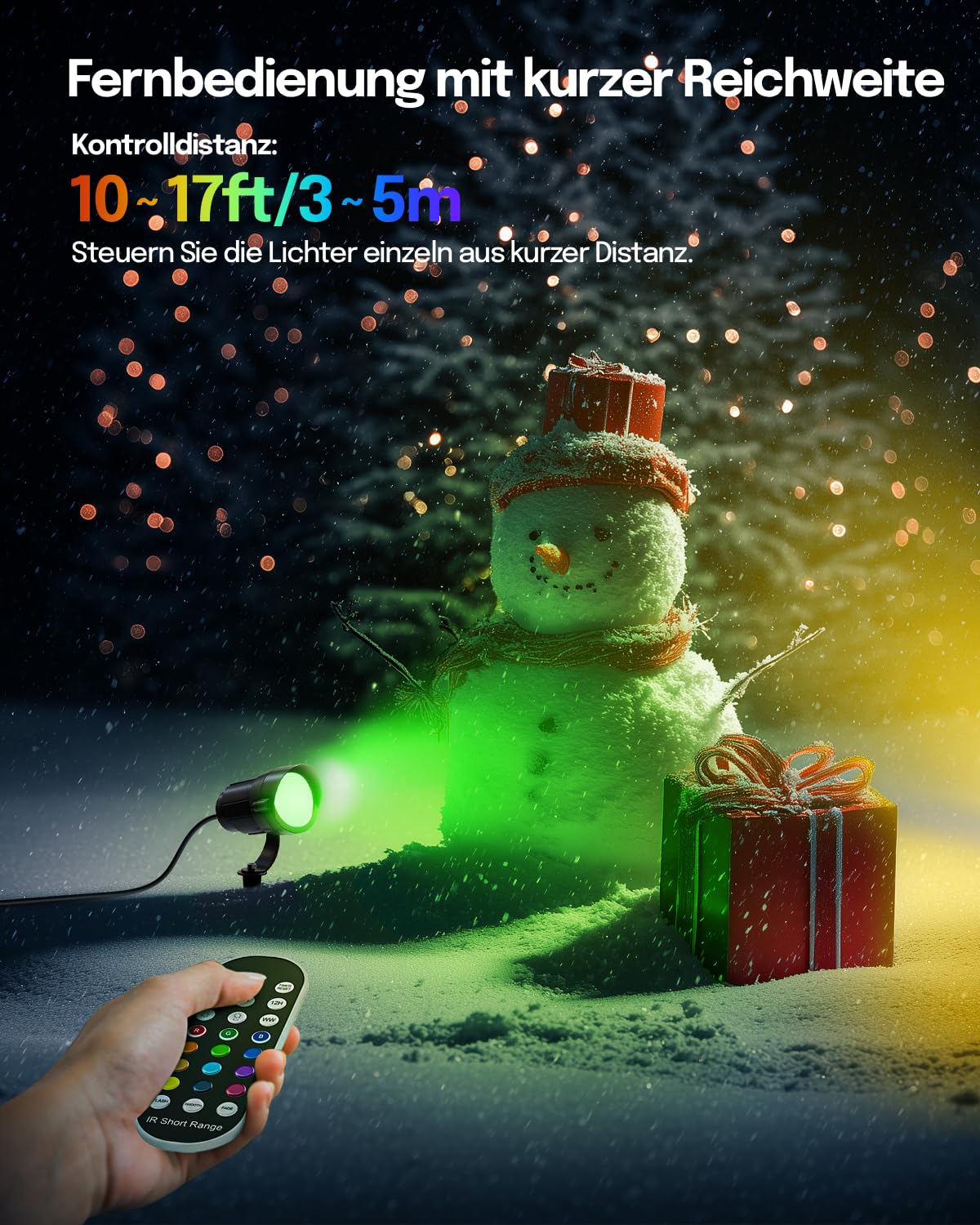 12W RGB LED Gartenbeleuchtung mit Fernbedienung, Farbwechsel Gartenstrahler