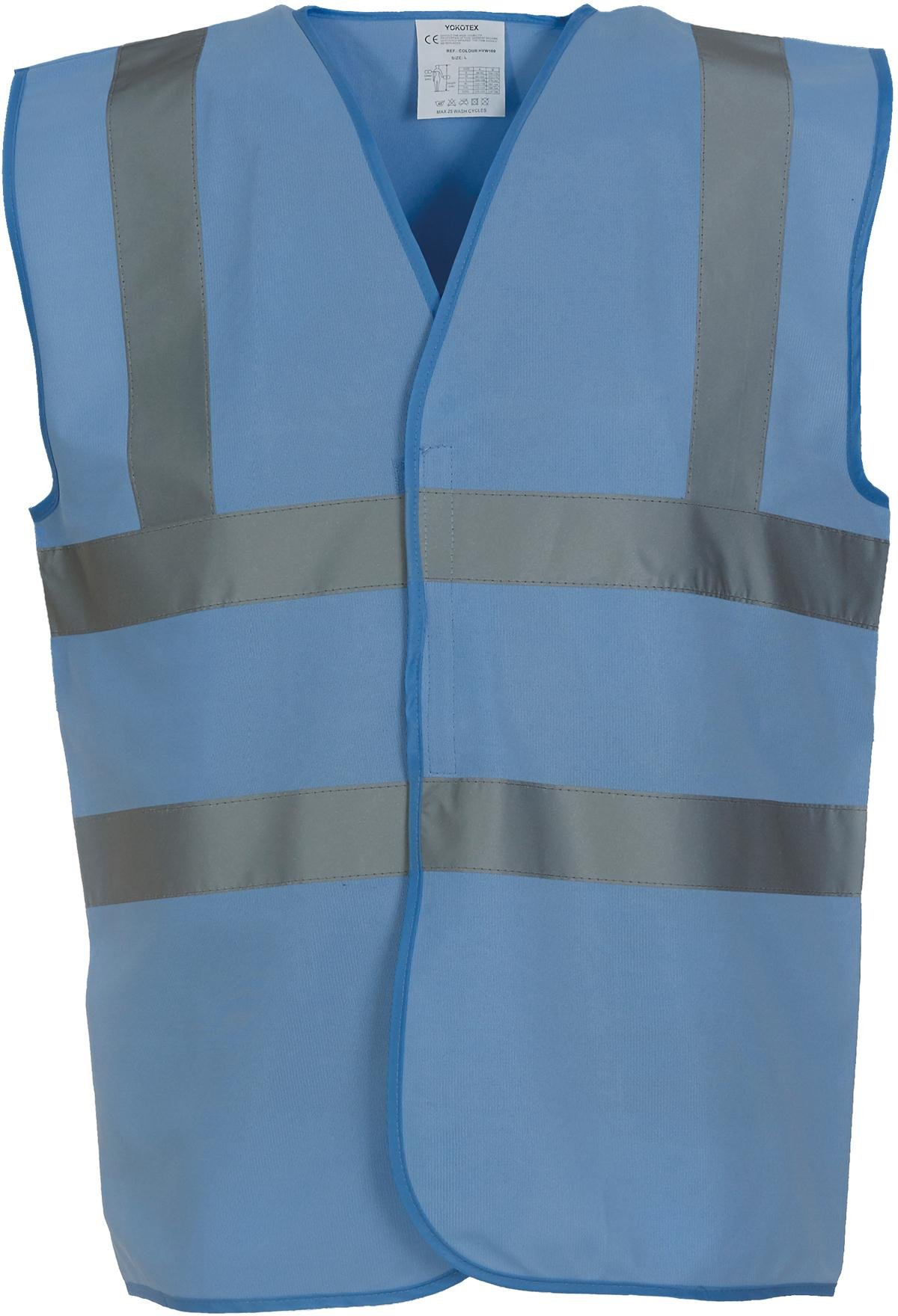 Yoko Sky Blue Hi Vis 2 Band And Braces Waistcoat (Hvw00) L