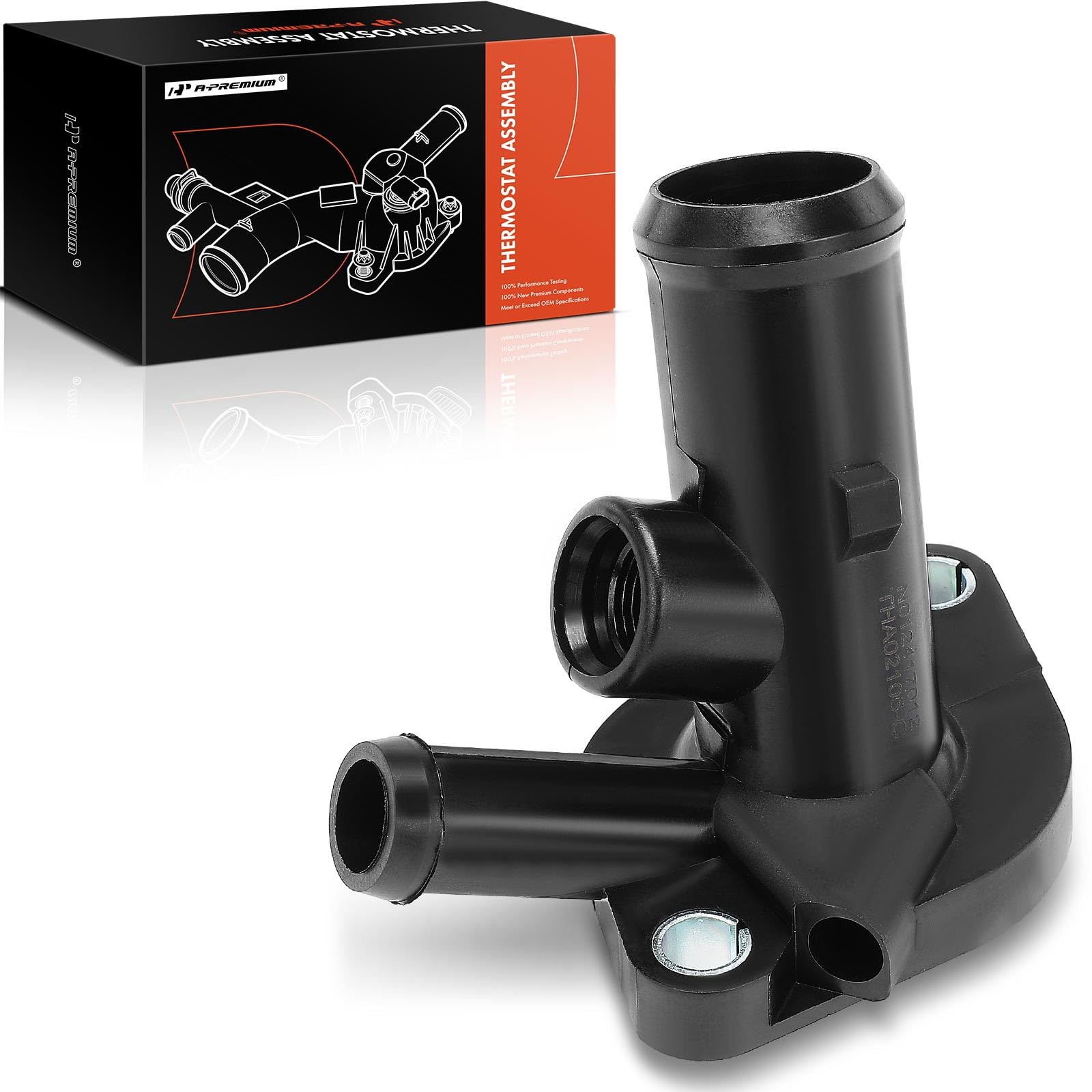 A-Premium Engine Coolant Thermostat Housing Assembly with O-ring Compatible with Chevrolet Malibu 1997-1999, Cavalier 1996-2002 & Buick Skylark & Oldsmobile Achieva, Alero & Pontiac Grand Am, Sunfire