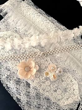 パール付き重ね衿　フリルレースの半衿　レース帯揚げ　パール帯締め　付け袖　他 Amazon.co.jp: 453レース半衿 レース帯揚げ フリル帯揚げ パール