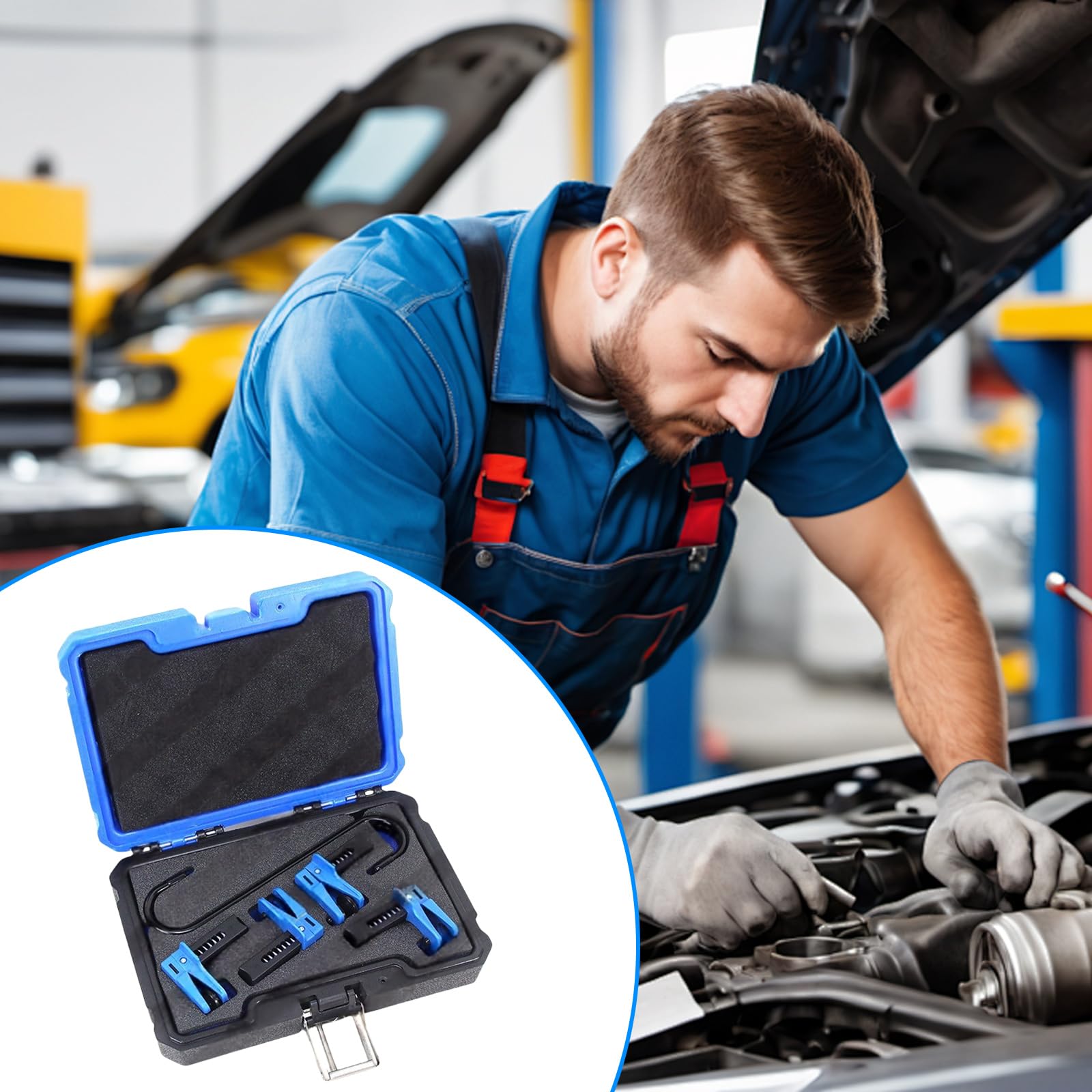 Ywmsfl Professional Multifunctional Brake Line Service Tool 6Pieces for Secure Brake Fluid Line Management