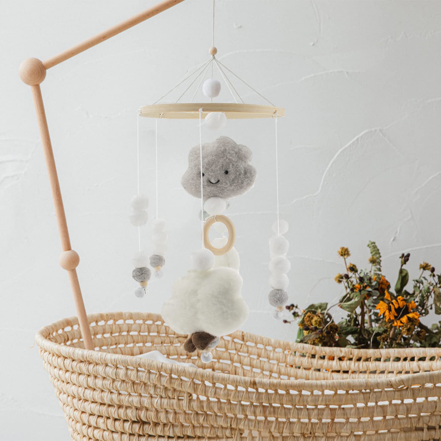 Carillon Vento Neonato | Mobile Culla Boho In Legno Con Stelle E Luna | Giostrina Decorazione Camera Bimbi - Foto 6