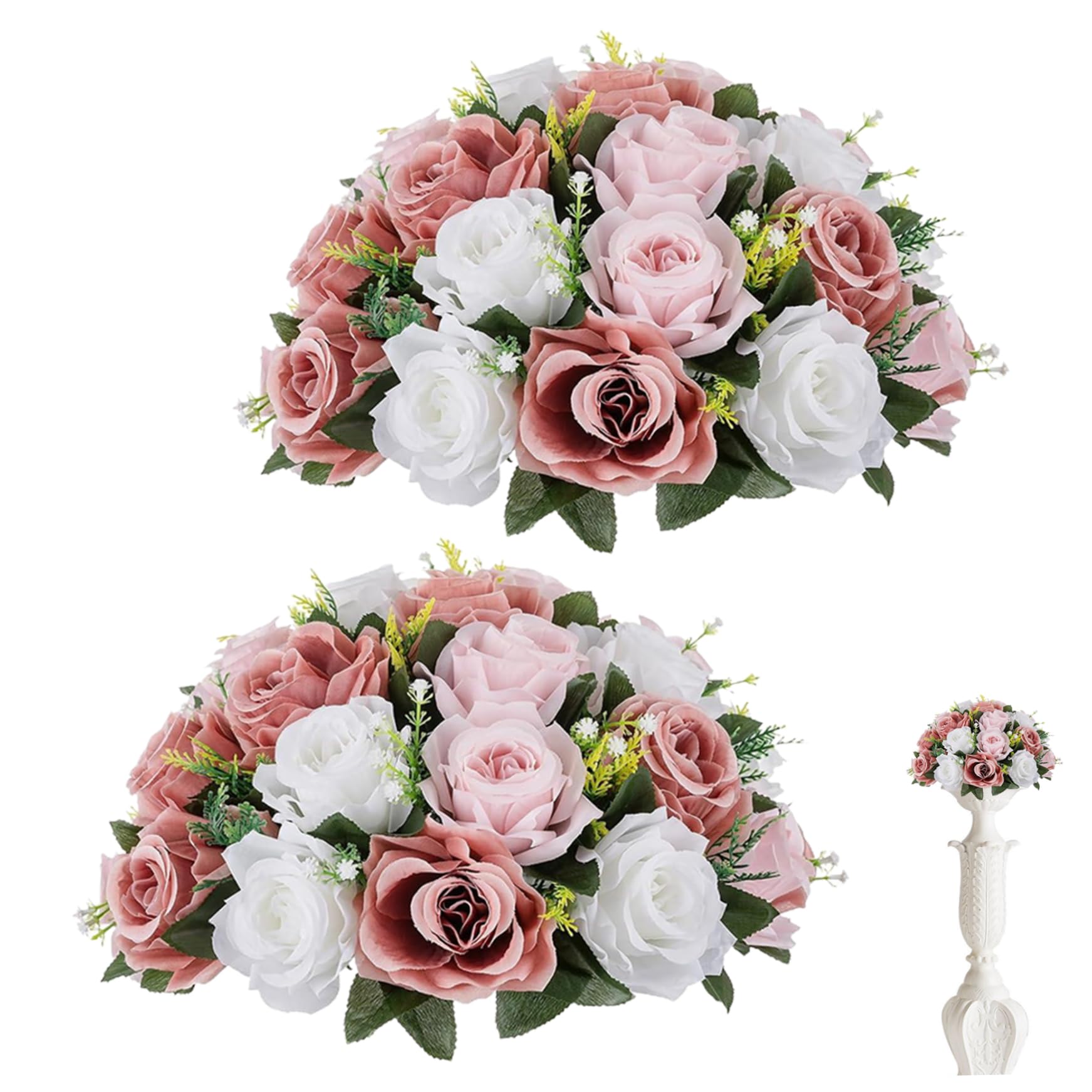 Boules de fleurs en tissu soie haut de gamme de 10,2 pouces pour centres de table raffinés