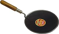 Vista 6 de MARSHAL Karahi Indian Roti Iron Tawa Pan Pan Chapati Utensilio de cocina 9.5 pulgadas